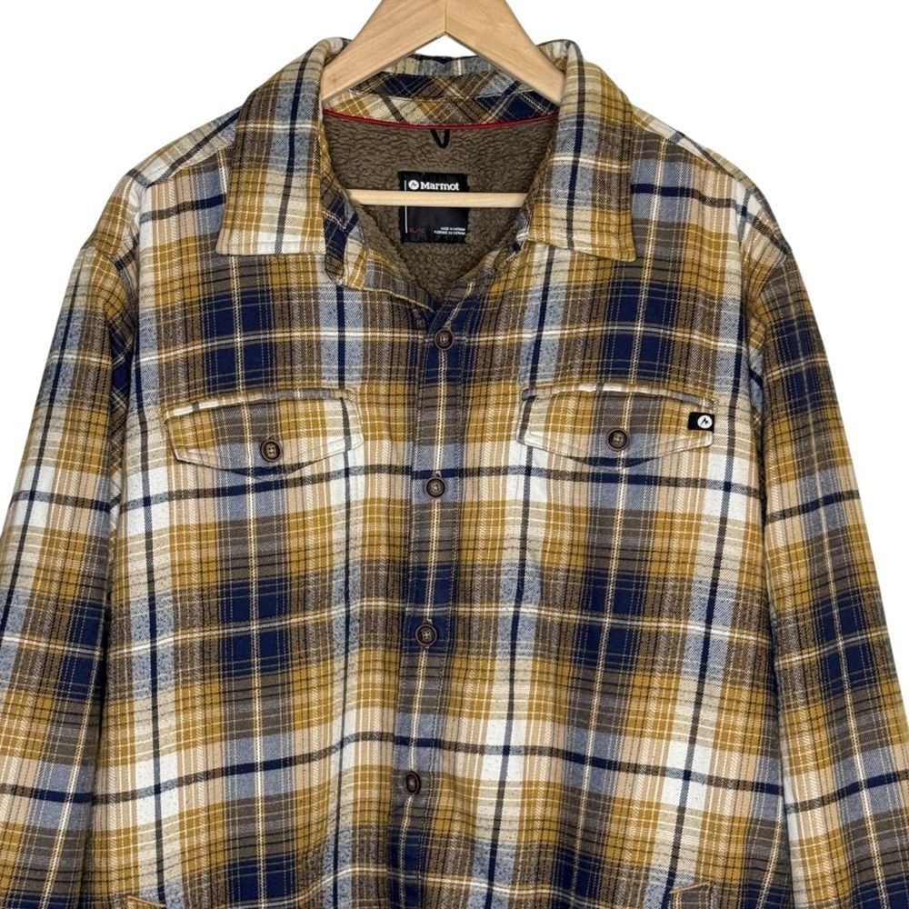 Marmot Ridgefield Heavy Men's Sherpa Lined Flannel Shacket Shirt Jacket Size XL